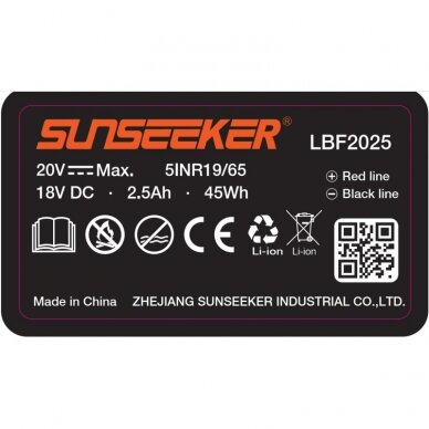 Akumuliatorius 2.5 Ah LBF2025 Sunseeker vejos robotams 2 Akumuliatorius 2.5 Ah LBF2025 Sunseeker vejos robotams 2