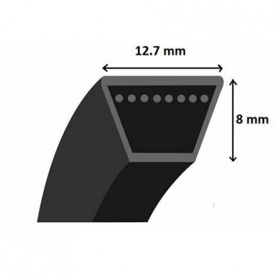 Dirželis trapecinis 4L 84" (213,4 cm) 1 Dirželis trapecinis 4L 84" (213,4 cm) 1
