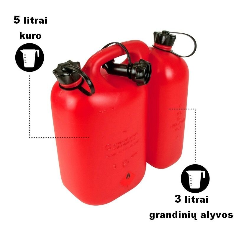 Kombinuotas bakelis kurui ir alyvai Oregon 5+3 l Raudonas 3 Kombinuotas bakelis kurui ir alyvai Oregon 5+3 l Raudonas 3