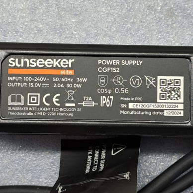 Maitinimo šaltinis 2A Sunseeker vejos robotų RTK antenai 1 Maitinimo šaltinis 2A Sunseeker vejos robotų RTK antenai 1