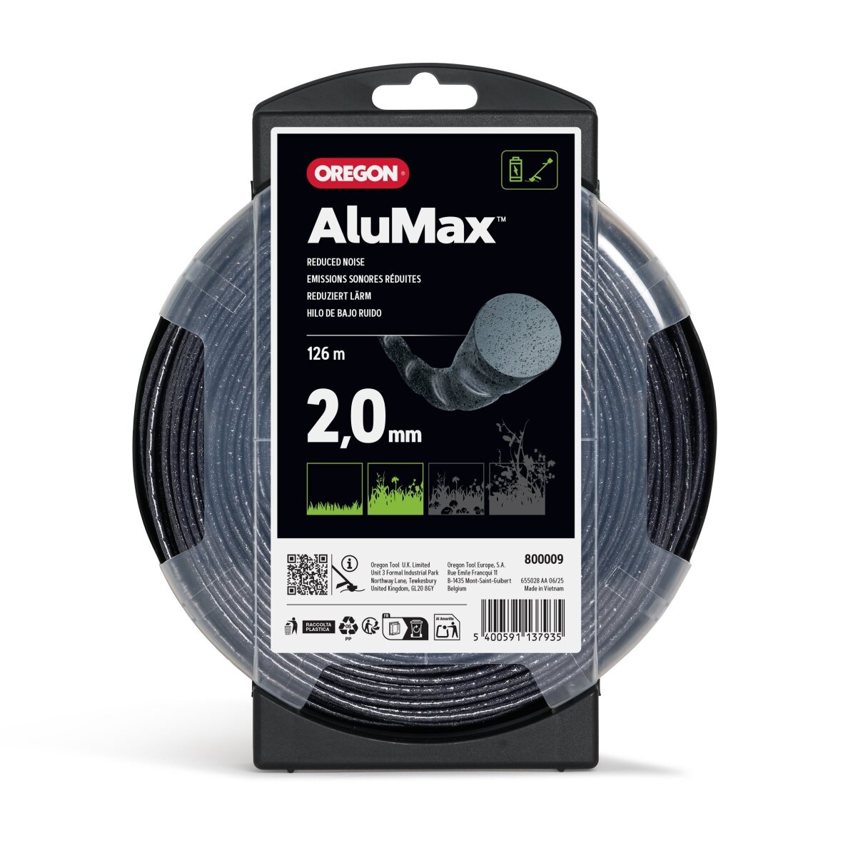 Oregon AluMax pjovimo valas 2,0mm/126m Oregon AluMax pjovimo valas 2,0mm/126m