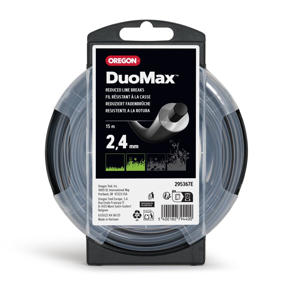 Oregon DuoMax pjovimo valas 2,4mm/15m Oregon DuoMax pjovimo valas 2,4mm/15m